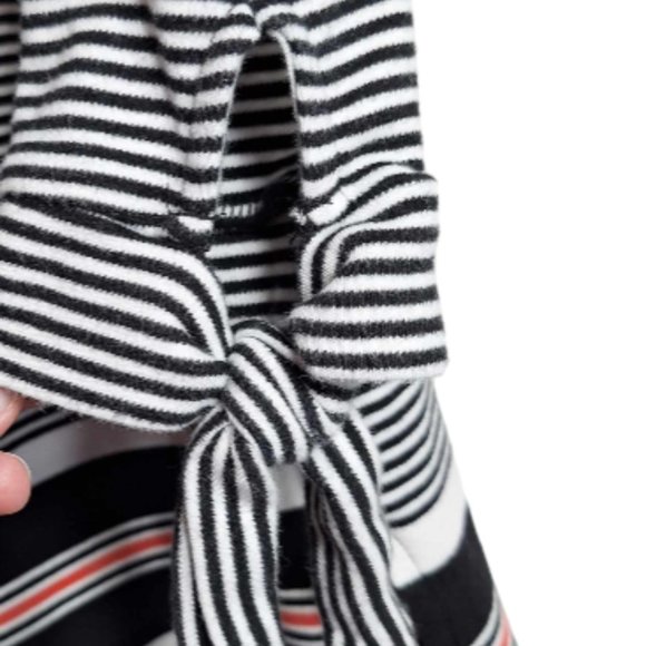 Liz Claiborne Weekend Striped Tunic Top With Ties on the Wrists Size Medium - Picture 3 of 7